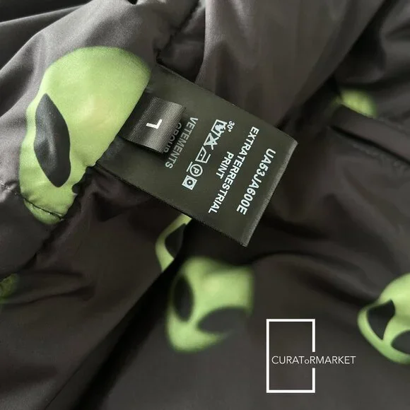 Vetements: RARE Space Alien Head Velvet Down Padded Puffer Jacket FW22 - Picture 8 of 16